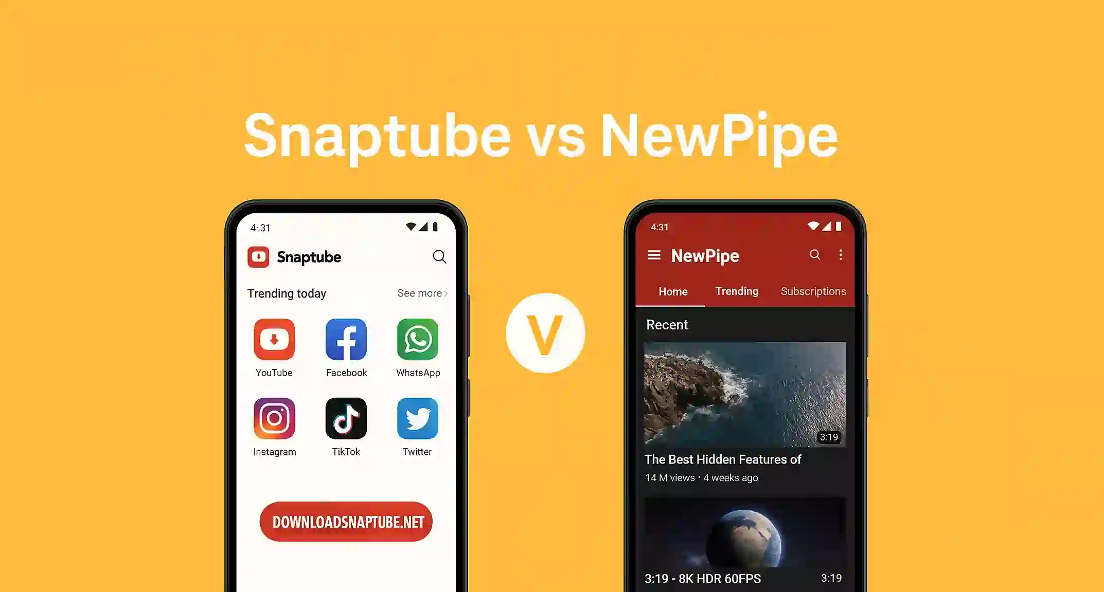 Snaptube vs NewPipe